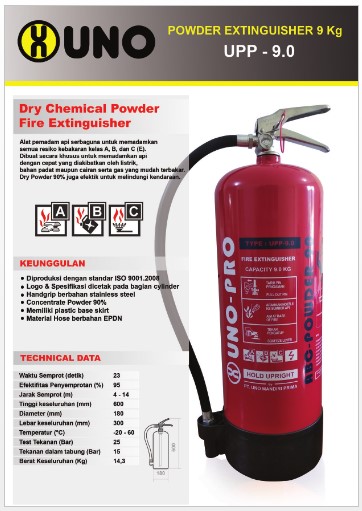 uno dry chemical powder fire extinguisher